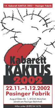 Kultur und Spielraum, Kabarett Kaktus, Programmfalter-Titelseite
